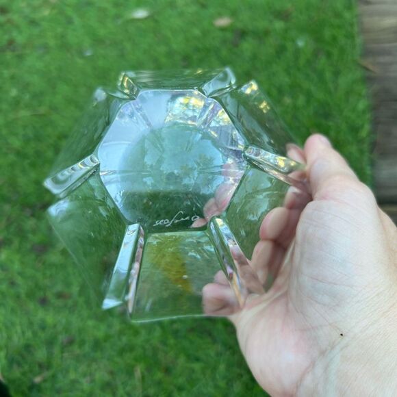 Vintage Orrefors Sweden Orion Lead Crystal Bowl Signed Le Petal Orion 7 X 4.5" - Picture 3 of 6